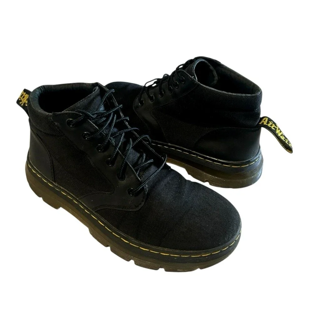 Dr. Martens Bonny Tech Utility Black Canvas Woven Chukka Boots M-7 / W-8